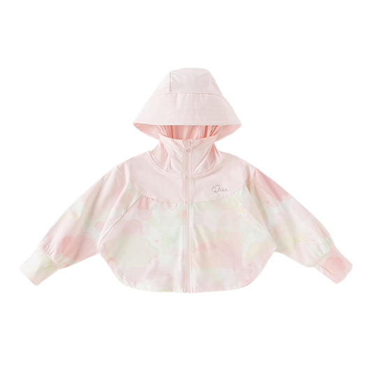 Dave&Bella Toddler Girls Sweet Pink Print Outwear Long Sleeve Summer Screen Jackets