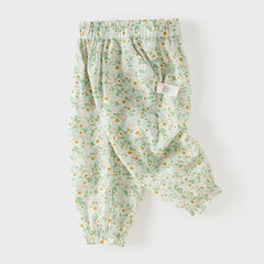 Dave&Bella Toddler Girls Summer Casual Floral Print Lightweight Loose Mosquito Proof Pants