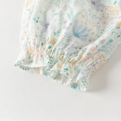 Dave&Bella Toddler Girls Summer Casual Floral Print Lightweight Loose Mosquito Proof Pants