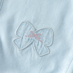 Dave&Bella Toddler Girls Summer Light Blue Bow Loose Comfortable Jogger Jeans
