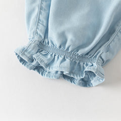 Dave&Bella Toddler Girls Summer Light Blue Bow Loose Comfortable Jogger Jeans