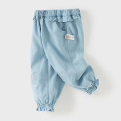 Dave&Bella Toddler Girls Summer Light Blue Bow Loose Comfortable Jogger Jeans