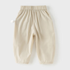 Dave&Bella Toddler Girls Summer Purple/Khaki Versatile Adjustable-waist Fashion Pants