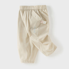 Dave&Bella Toddler Girls Summer Purple/Khaki Versatile Adjustable-waist Fashion Pants