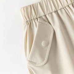 Dave&Bella Toddler Girls Summer Purple/Khaki Versatile Adjustable-waist Fashion Pants