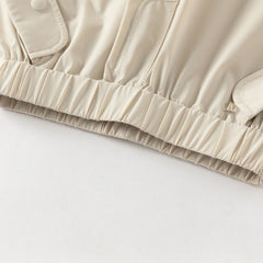 Dave&Bella Toddler Girls Summer Purple/Khaki Versatile Adjustable-waist Fashion Pants