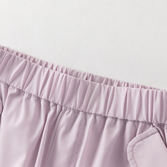 Dave&Bella Toddler Girls Summer Purple/Khaki Versatile Adjustable-waist Fashion Pants