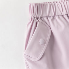 Dave&Bella Toddler Girls Summer Purple/Khaki Versatile Adjustable-waist Fashion Pants