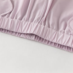 Dave&Bella Toddler Girls Summer Purple/Khaki Versatile Adjustable-waist Fashion Pants