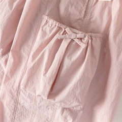 Dave&Bella Kids Girls Summer Comfortable Pink/Light Grey Wide Straight-leg Pants