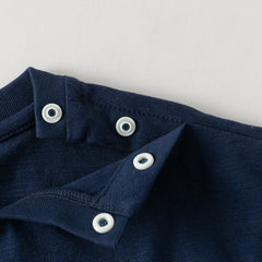 Dave&Bella Summer Toddler Boys Dark Blue Playful Animal Print Breathable Cotton T-shirts