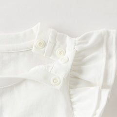 Dave&Bella Summer Toddler Girls Flutter Sleeve Breathable Cotton Comfortable T-shirts
