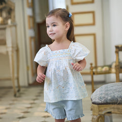 Dave&Bella Summer Toddler Girls Butterfly Print Casual Comfortable Design Top Shorts Sets