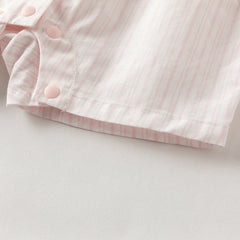 Dave&Bella Summer Baby Girls Pink White Striped Casual Comfortable Lightweight Romper