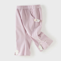 Dave&Bella Toddler Girls Summer Soft Adjustable-waistband Straight-leg Casual Jeans