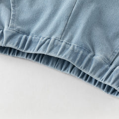 Dave&Bella Toddler Girls Summer Soft Adjustable-waistband Straight-leg Casual Jeans