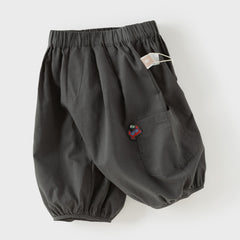 Dave&Bella Summer Toddler Girls/Boys Light Grey/Dark Grey Comfortable Capri Pants