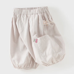 Dave&Bella Summer Toddler Girls/Boys Light Grey/Dark Grey Comfortable Capri Pants