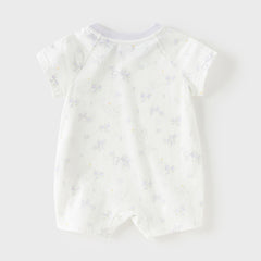 Dave&Bella Baby Girls/Boys Summer Short Sleeve Indoor Breathable Cotton Soft Rompers