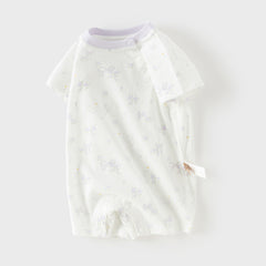Dave&Bella Baby Girls/Boys Summer Short Sleeve Indoor Breathable Cotton Soft Rompers