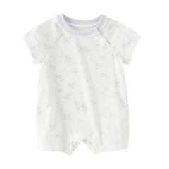 Dave&Bella Baby Girls/Boys Summer Short Sleeve Indoor Breathable Cotton Soft Rompers