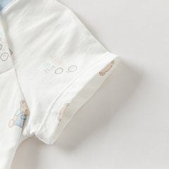 Dave&Bella Baby Girls/Boys Summer Short Sleeve Indoor Breathable Cotton Soft Rompers