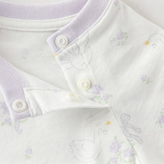 Dave&Bella Baby Girls/Boys Summer Short Sleeve Indoor Breathable Cotton Soft Rompers