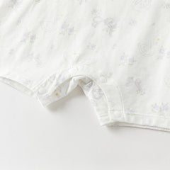 Dave&Bella Baby Girls/Boys Summer Short Sleeve Indoor Breathable Cotton Soft Rompers