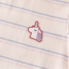 Dave&Bella Toddler Girls/Boys Summer Stylish Pink/Yellow Striped Soft Cotton Daily T-shirts