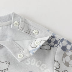Dave&Bella Toddler Boys Summer Grey Animal Print Casual Lightweight Outfit Sets