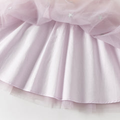 Dave&Bella Toddler Girls Summer Elegant Swan Purple Mesh A-line Princess