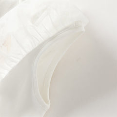 Dave&Bella Toddler Girls Summer White Cartoon Print Mesh Flutter Sleeve Casual T-shirts