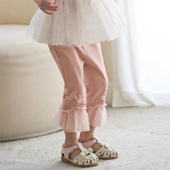 Dave&Bella Toddler Girls Summer Grey Pink/Beige Comfortable Stretchable Casual Pants