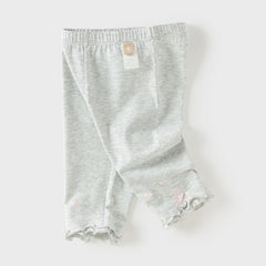 Dave&Bella Toddler Girls Summer Beige/Light Grey Comfortable Slim Versatile Pants