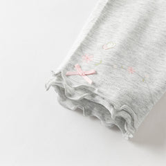 Dave&Bella Toddler Girls Summer Beige/Light Grey Comfortable Slim Versatile Pants