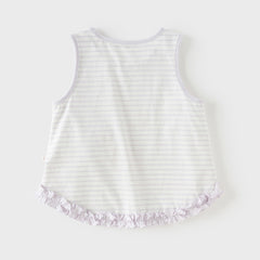 Dave&Bella Toddler Girls Summer Purple Striped/Pink Flower Lightweight Tank Tops