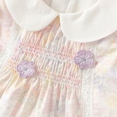 Dave&Bella Toddler Girls Summer Light Pink Floral Sleeveless Soft Cotton A-line Daily Dress