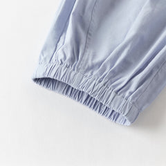 Dave&Bella Toddler Boys Summer Purple Chinese-style Turtle Comfortable Top Pant Suits