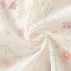 Dave&Bella Toddler Girls Summer Floral Chinese-style Flutter-sleeve Shining Mesh Dress