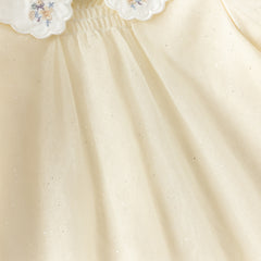 Dave&Bella Summer Toddler Girls Apricot Bubble Sleeve Comfortable Mesh A-line T-shirts