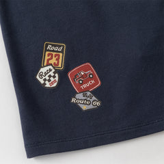 Dave&Bella Kids Boys Summer Navy Blue College-style Soft Short Sleeve Polos