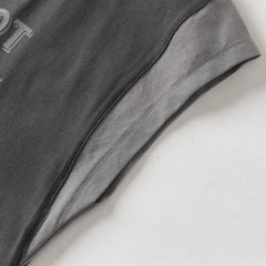 Dave&Bella Summer Kids Boys Grey Cartoon Print Cotton Soft Breathable Casual Outfit Sets