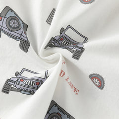 Dave&Bella Summer Toddler Boys Sleeveless Car Print Casual Comfortable Tank Tops