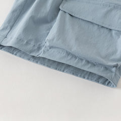 Dave&Bella Summer Kids Boys Elegant Grey Short Sleeve Casual Comfortable Outfit Sets