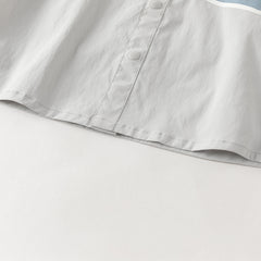 Dave&Bella Summer Kids Boys Elegant Grey Short Sleeve Casual Comfortable Outfit Sets