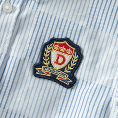 Dave&Bella Toddler Boys Summer Stylish Blue White Striped Formal Cotton Shirts