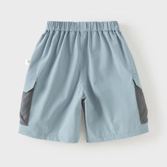 Dave&Bella Toddler Boys Summer Blue/Grey Outdoor Comfortable Straight-leg Wide Pants