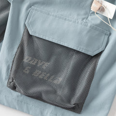 Dave&Bella Toddler Boys Summer Blue/Grey Outdoor Comfortable Straight-leg Wide Pants