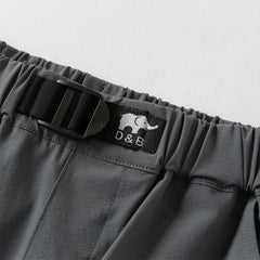 Dave&Bella Toddler Boys Summer Blue/Grey Outdoor Comfortable Straight-leg Wide Pants