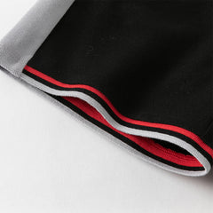 Dave&Bella Toddler Boys Summer Red/Black Polo Collar Outdoor Sports Outfit Sets